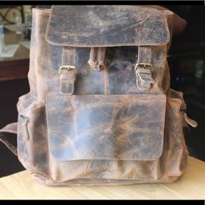 Rugged Durable Handmade buffalo leather backpack